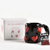 Cute Pink Heart Ceramic Coffee Mug Aesthetic Kawaii Tea & Latte Cup