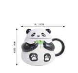 Cute Panda Ceramic Mug with Lid Kawaii Panda Coffee & Tea Cup