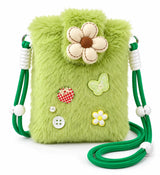 Cute Fluffy Flower Crossbody Phone Bag