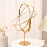 Modern Oval Rotating Vanity Table Mirror with Metal Stand