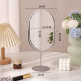 Modern Oval Rotating Vanity Table Mirror with Metal Stand
