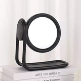 Pastel Rotating Double Sided Round Vanity Mirror with Storage Tray