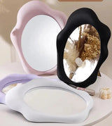 Aesthetic Irregular Wavy Table Mirror with Foldable Stand