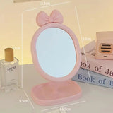 Cute Bow Vanity Table Mirror with Storage Tray