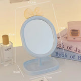 Cute Bow Vanity Table Mirror with Storage Tray