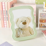 Wavy Frame Table Makeup Mirror with Stand Pastel Vanity Mirror