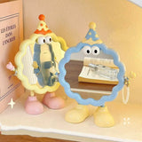 Cute Cartoon Wavy Table Mirror Standing Makeup Mirror