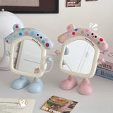 Cute Cartoon House Table Mirror Standing Makeup Mirror