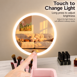 Smart LED Makeup Mirror with Storage Organizer 3 Color Lights