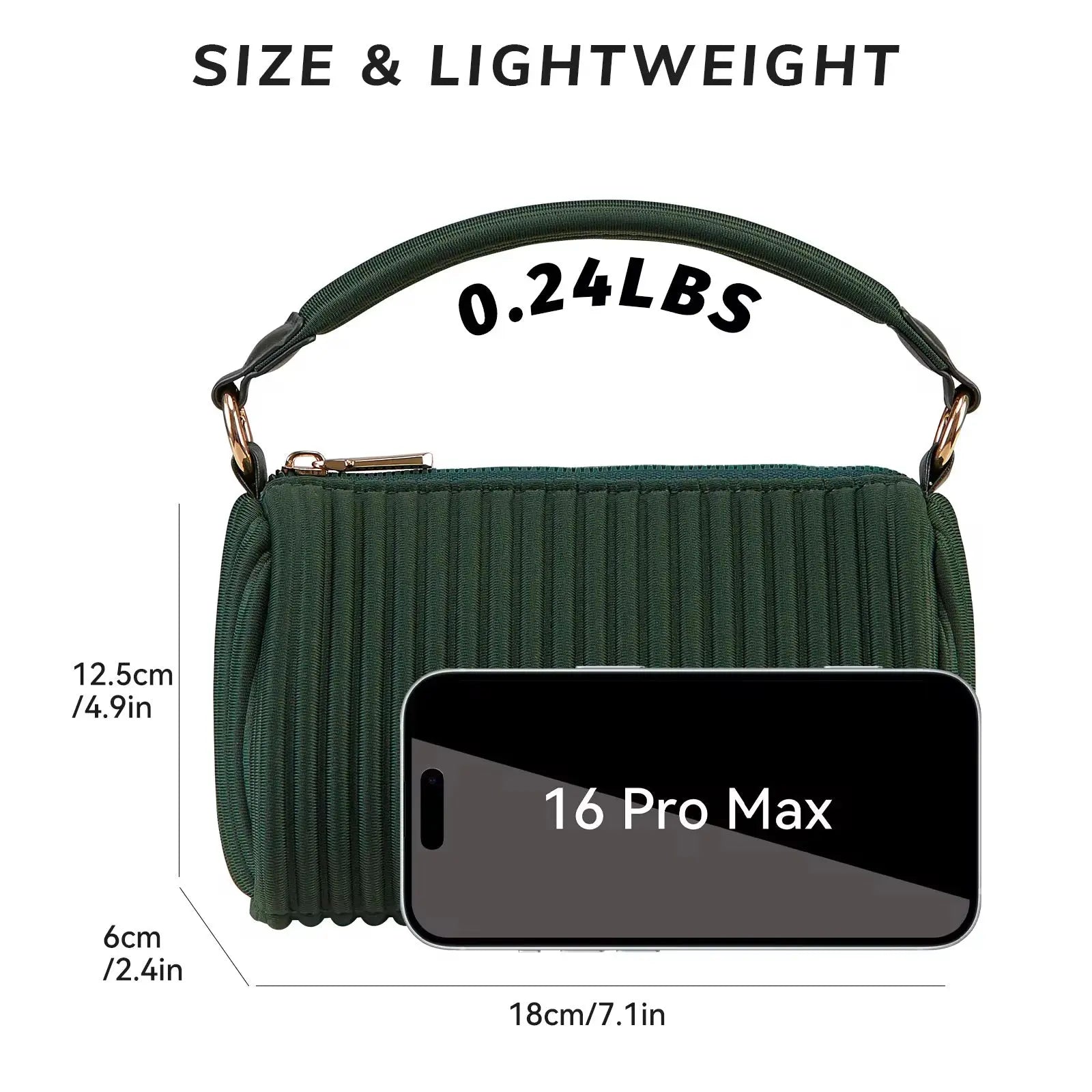 Pleated Mini Handbag Lightweight & Trendy Shoulder Purse SparkelsSparkels