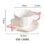 Cute Bow & Cherry Ceramic Tea Cup with Saucer 260ml