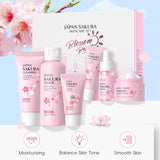 Skincare Set 6PCS Cherry Blossom Hydrating & Brightening Face Care Kit