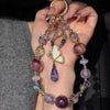 Elegant Butterfly Beaded Phone Charm Crystal Wrist Strap Keychain