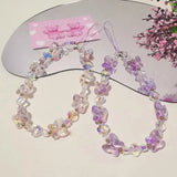Butterfly Beaded Phone Charm Kawaii Crystal Phone Strap