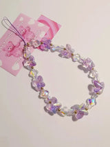 Butterfly Beaded Phone Charm Kawaii Crystal Phone Strap
