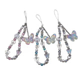 Butterfly Beaded Phone Charm Strap Aesthetic Crystal Phone Wrist Strap