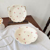 Kawaii Cherry Ceramic Scalloped Serving Plate