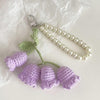 Crochet Flower Keychain Cute Handmade Tulip Bag Charm