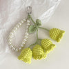 Crochet Flower Keychain Cute Handmade Tulip Bag Charm
