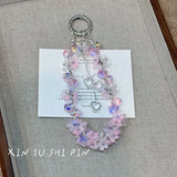 Crystal Beaded Phone Charm Aesthetic Hand Strap Keychain