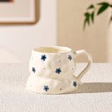 Cute Aesthetic Ceramic Mug Floral, Heart & Cherry Design Coffee Cup