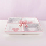 Cute Heart Snack Tray 4 Compartment Aesthetic Serving Plate