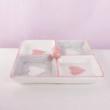 Cute Heart Snack Tray 4 Compartment Aesthetic Serving Plate