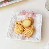 Cute Gift Box Ceramic Plate Aesthetic Bow Dessert Serving Dish
