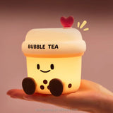 Cute Bubble Tea Night Lamp Kawaii LED Bedside Light with Soft Glow