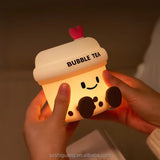 Cute Bubble Tea Night Lamp Kawaii LED Bedside Light with Soft Glow