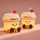 Cute Bubble Tea Night Lamp Kawaii LED Bedside Light with Soft Glow