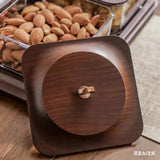 Luxury Snack Storage Tray Set4 Compartment Airtight Containers with Wooden Lid