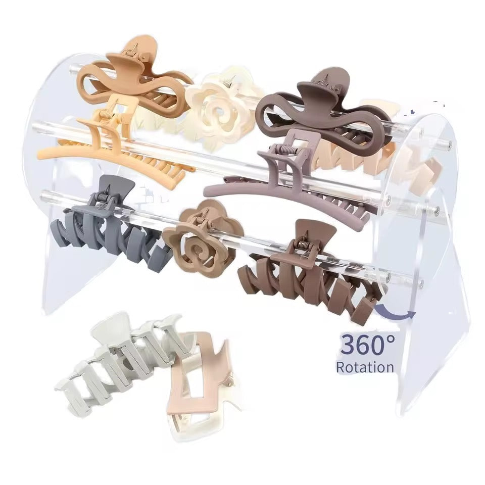 360° Rotating Hair Clip Organizer Multi-Layer Claw Clip Storage Stand