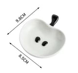 Cute Apple Ceramic Snack Dish Set with Holder Aesthetic Mini Serving Bowls