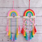 Handmade Rainbow Rope Hair Clip Holder & Wall Hanging