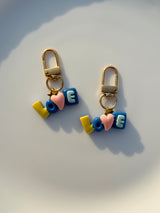 Pastel LOVE Letter Keychain Cute Aesthetic Charm Keyring
