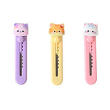 Cute Kawaii Cat Mini Utility Cutter Knife Retractable Box Cutter for Crafts, School & Office