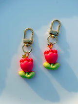 Pastel Tulip Flower Keychain Cute Aesthetic Bag Charm