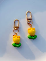 Pastel Tulip Flower Keychain Cute Aesthetic Bag Charm