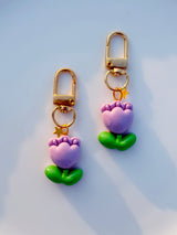 Pastel Tulip Flower Keychain Cute Aesthetic Bag Charm