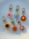 Pastel Daisy & Sunflower Keychain Cute Aesthetic Flower Charm