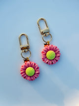Pastel Daisy & Sunflower Keychain Cute Aesthetic Flower Charm