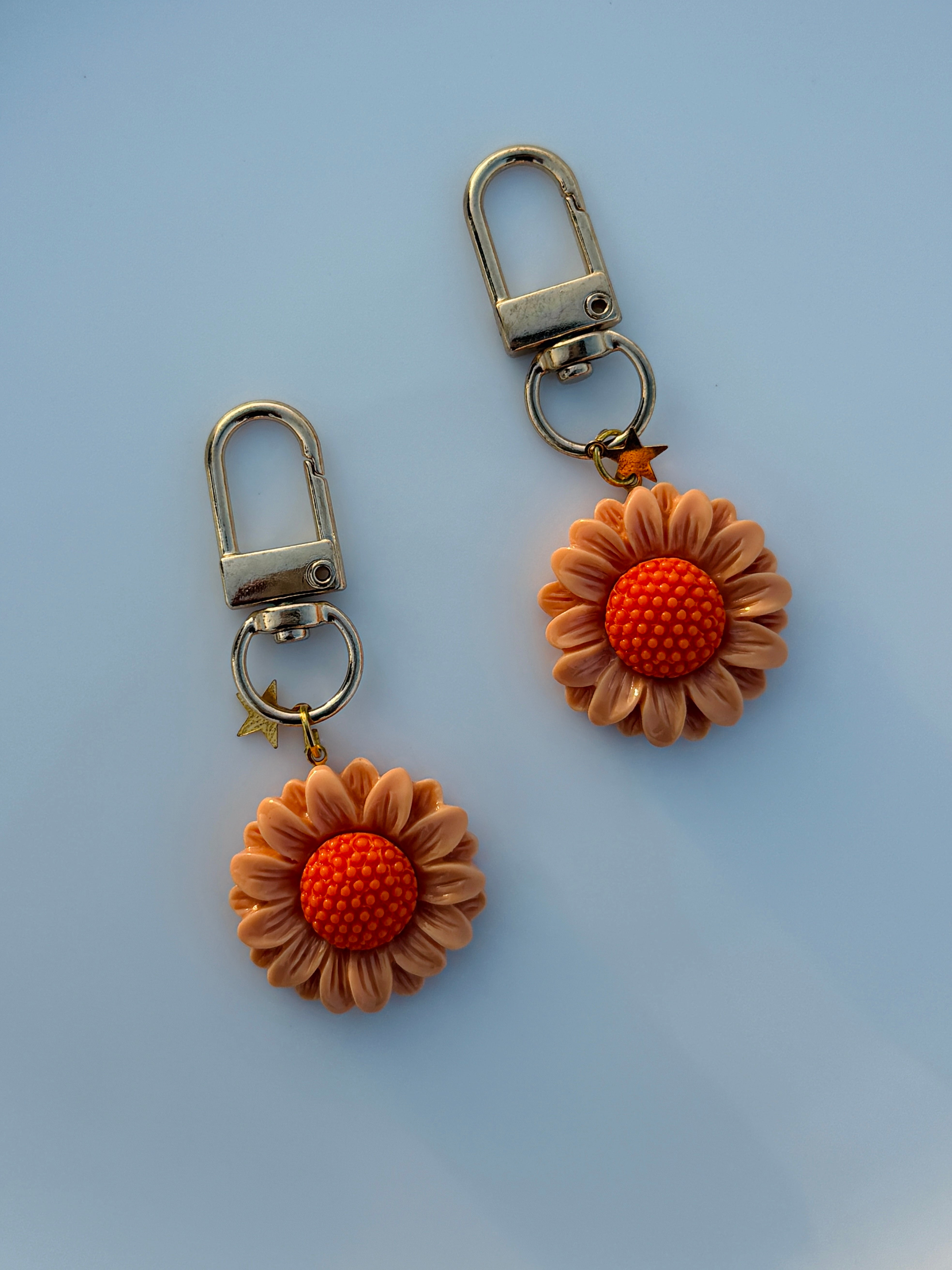 Pastel Daisy & Sunflower Keychain Cute Aesthetic Flower Charm