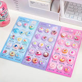 Kawaii 3D Dessert Puffy Sticker Set 20 Cute Bubble Stickers for Journals & Crafts