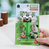 Bestie Panda Charm Gel Pen Set Cute Kawaii 0.4mm Black Ink Pens with Keychain