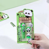 Cute Panda Lucky Capsule Eraser Set Kawaii Collectible Puzzle Erasers for Kids