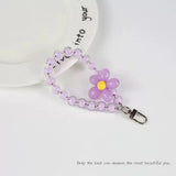 Cute Daisy Beaded Phone Charm Colorful Floral Wrist Strap Accessory