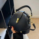 Luxury Textured Mini Handbag Elegant Crossbody Shoulder Bag with Gold Lock