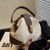 Luxury Textured Mini Handbag Elegant Crossbody Shoulder Bag with Gold Lock