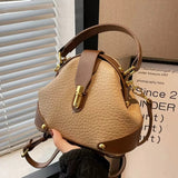 Luxury Textured Mini Handbag Elegant Crossbody Shoulder Bag with Gold Lock